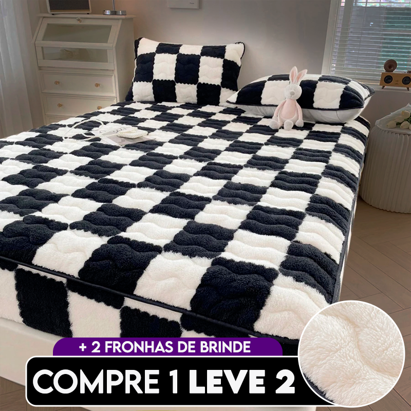 Capa de Colchão Peluciada Impermeável | Compre 1 Leve 2 + 2 Fronhas de Brinde